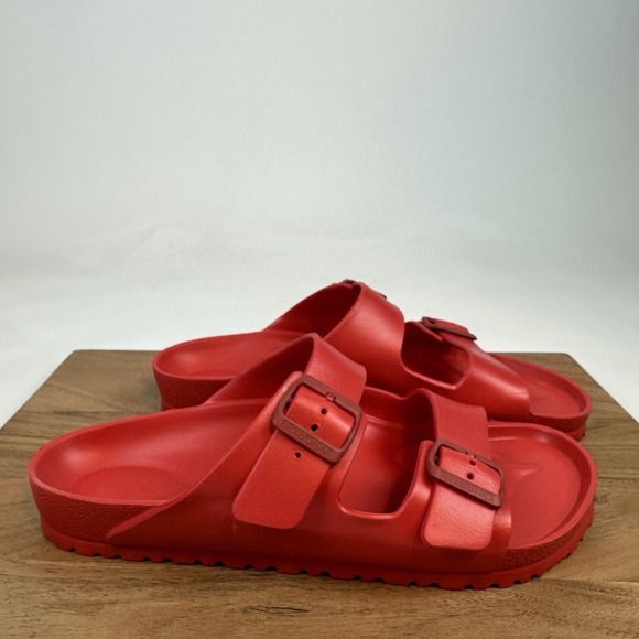 New Mens Birkenstock Arizona Waterproof Slide Sandals Red EU 45 Reg US 12/12.5 - Picture 4 of 8